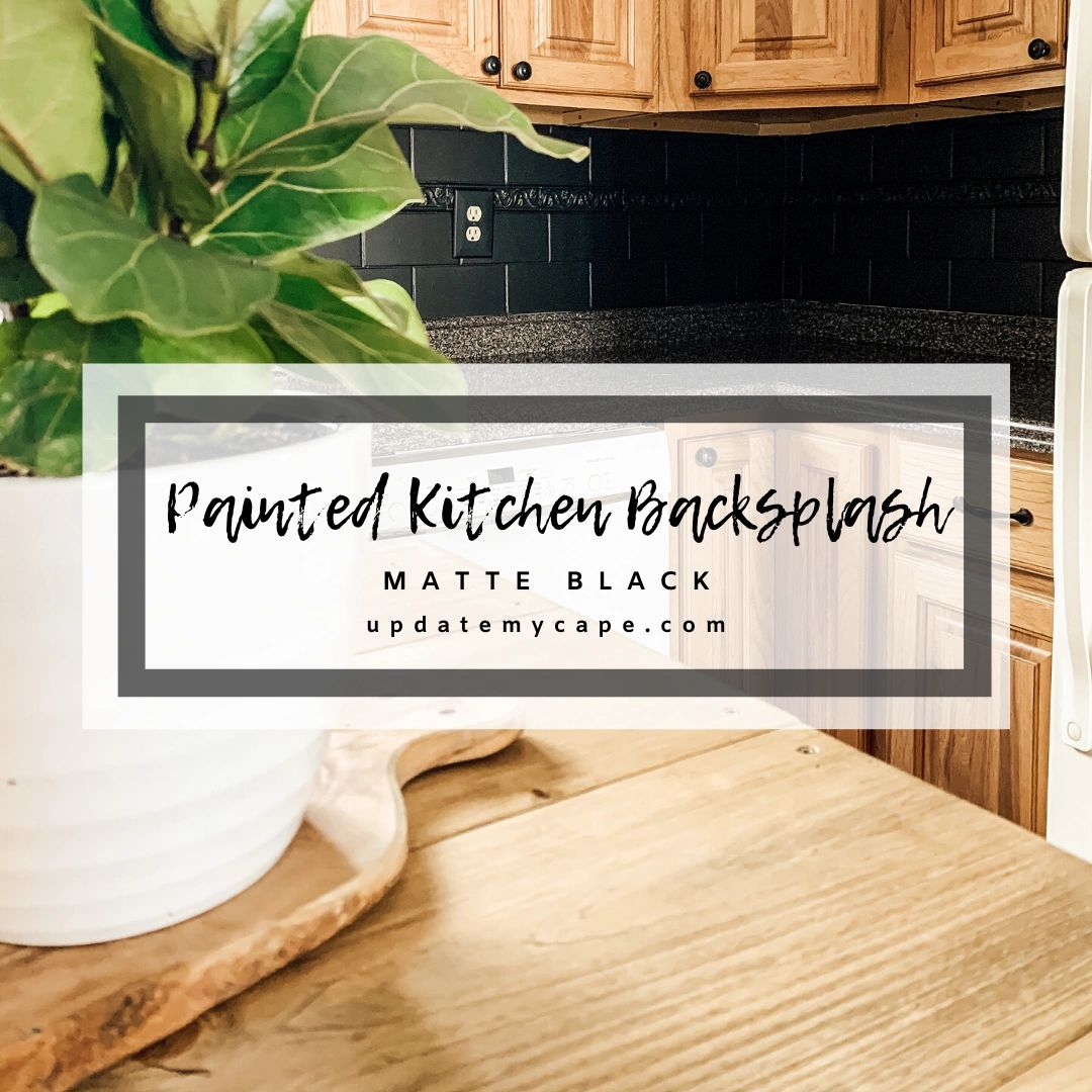 Matte Black Painted Kitchen Backsplash